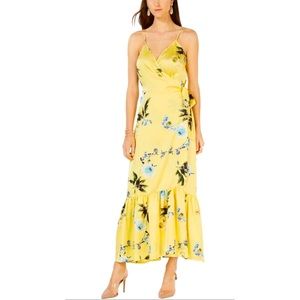 Ruffle-hem wrap dress